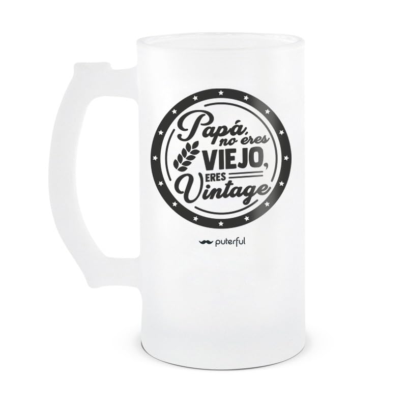 Puterful - Jarra para Cerveza - Jarra Cerveza 500ml - Papá no eres viejo - 500 ML
