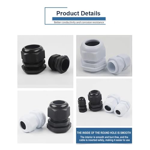 Prensaestopas de nailon PG25 blanco para fijación segura de cables 5