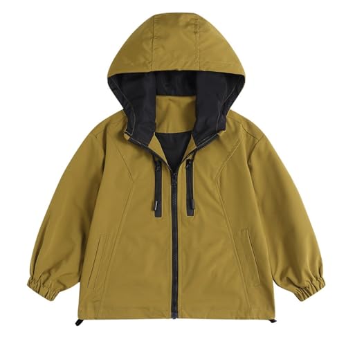Toddler Kids Rain Jacket Hooded Solid Zip 𝗪aterproof Outerwear Windproof Lightweight Coat with Pocket