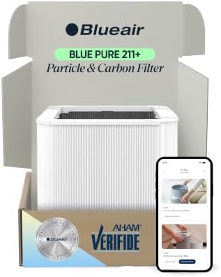 BLUEAIR Genuine Blue Pure 211+ Replacement Filter for 211+ Air Purifiers - AHAM Certified, HEPASilent Dual Filtration, Removes Particles & Odors, Genuine Carbon Filter