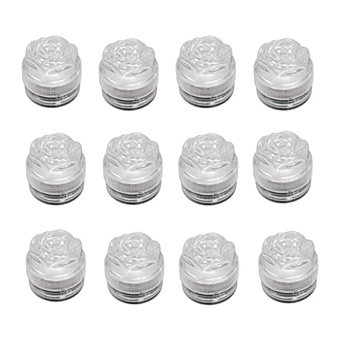 Image of Bright LED Battery Operated Flameless Tea Light, Submersible Tea Candle Waterproof Decorations Underwater Vase Light for Party & Wedding, Pack of 12 (Warm)