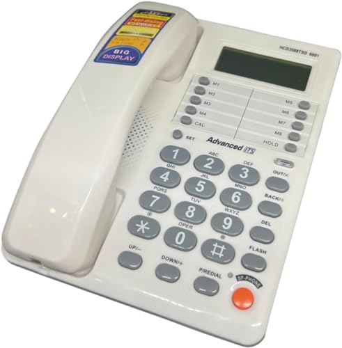 Corded-Landline-Phone-Landline-Corded-Telephone-English-Desktop-Fixed-Phone-with-FSK-and-DTMF-Dual-System-Caller-ID-DisplayPre-DialCancelCallbackRecall-for-Home-Hotel-Office-BusinessWhite