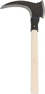 Weeding Sickle, High Manganese Steel Double Sickle Gardening Multipurpose Manual Agricultural Weeding Tools for Gardening Tools (Single Cutter Head, Wooden Stick)