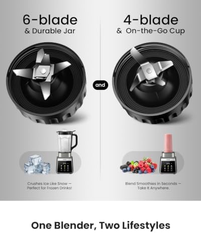 GDOR Blender for Smoothies, Auto-Program Smoothie Blender, Crush Ice,1300W — view 5