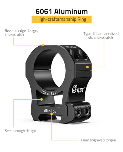 Image of CVLIFE Precision Scope Rings Mount - Compatible with Picatinny Rails and More - 2 Pieces