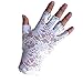 DreamHigh Women Wrist Length Lace Half Finger Gloves (White)