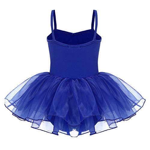 Zaclotre Little Girls Sequin Leotard Sparkly Strap Ballet Leotards Tutu Dress Ballerina Outfit Dance Costume for Kids Navy Size 6-7 Years - Thumbnail 2