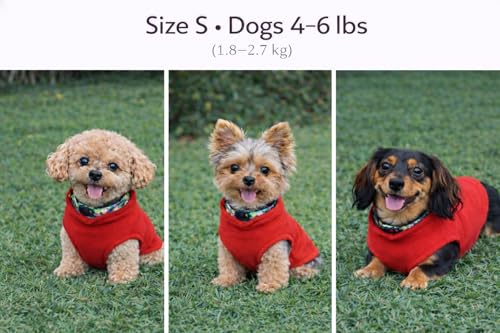 Image of JACKO & CO - Fleece Vest Dog Sweater with Leash Ring - Soft, Warm & Lightweight Pullover Coat for Small & Medium Dogs, Puppies & Cats - Cozy Fall /Winter /Spring Pet Jacket (Red, Small 4-6lbs)