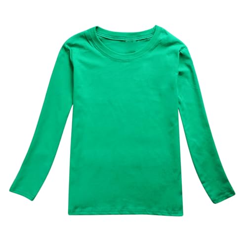 Girls Long Sleeve T Shirt Soft Comfortable Solid Print Tee Casual Top for Toddler Kids Autumn Clothing