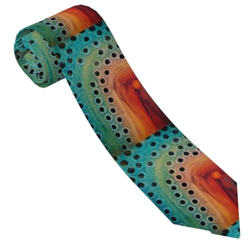 Cravates Homme Brown-Trout Green Fashion Fun Full Print Cravate Élégante Mariage Cravates Classique Cravate Pour Hommes Pour Cadeau Diplômes Travail