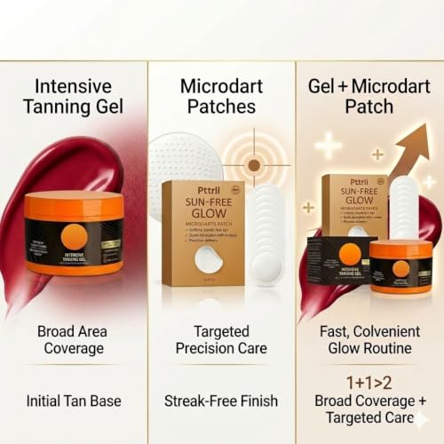 Microdart Tanning Patch & Self Tanning Gel Combo Kit, Precision Sunless Tanner for Body & Spot Touch-Up, Long Lasting Hydrating Streak-Free Fake Tan, Plant Based Clean Beauty Self Tan Set - Image 4