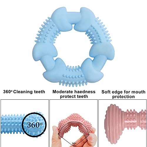 Hpethf Puppy Teething Chew Toys For Small Dog Toys, Puppy Teething Rings Rubber Interactive Chewers Relieve Itching Treat Ball Bone Clean Teeth Toy 6 Pack #TOP3