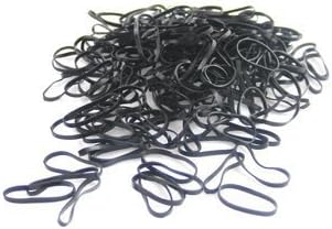 Pack of 250 Small Mini Hair Elastics Silicone Braiding Bands for Dreads Cornrows Braiding (Black)