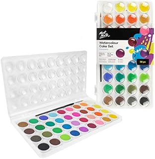 MONT MARTE Watercolour Paint Set  36 brilliant Colours  High pigmentation  Including Paint Brush  Ideal for Watercolour Painting