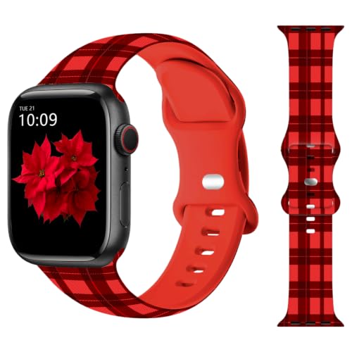 Plaid Christmas Watch Band Compatible for Apple Watch 38mm 40mm 41mm 42mm 44mm 45mm 49mm, iWatch Bands Halloween for Women Compatible for Apple Watch Series Ultra 8 7 6 5 4 3 2 1 SE
