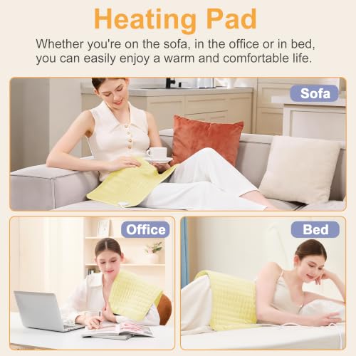 Image of Heating Pad,Electric Heating Pads,Heating Pad for Back,Yellow,24x12 Inch
