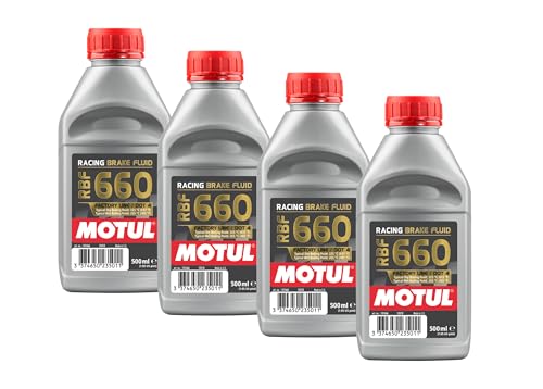 WOL Motul 101666 Factory Line RBF 660 Dot 4 Racing Brake Fluid 500ml - Fully Synthetic Gear Fluid Extremely High Dry Boiling Point (4 Units)