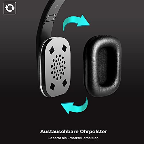 August EP650 Bluetooth v4.2 NFC koptelefoon met aptX Low Latency - draadloze over-ear hoofdtelefoon met individueel geluid zwart - Image 6