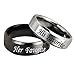 AmDxD Alliance Mariage Argent & Noir, Acier Inoxydable Porte Alliance Gravée Her/His Favorite Taille W54 & M56.5