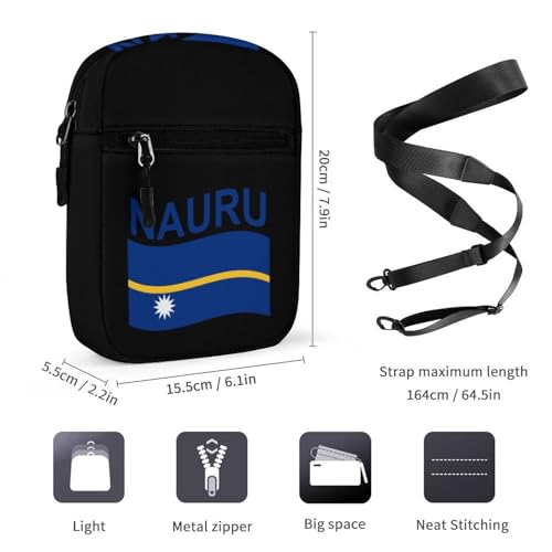 Flag of Nauru Mini Crossbody Bag Anti-Theft Side Shoulder Bags Messenger Bag Unisex2