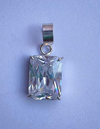 Médaillon zircon naturel blanc 6,50 carats pendentif mixte AAA+ de joaillerie - 2