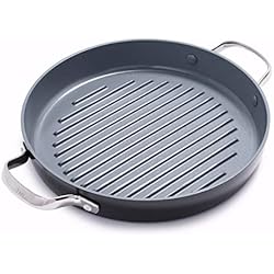 Sartenes Greenpan Amazon GreenPan Valencia Pro Sartén Redonda de Cerámica Anodizada Dura Antiadherente 28 cm, Sin PFAS, Inducción, Apta para Lavavajillas, Apta para Horno, Gris
