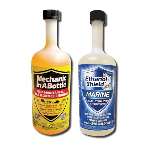 Ethanol Shield Marine Fuel Stabilizer & Preservative/Mechanic In A Bottle Gas & Diesel Formula Fuel System Cleaner 24 oz - 2 Pack
