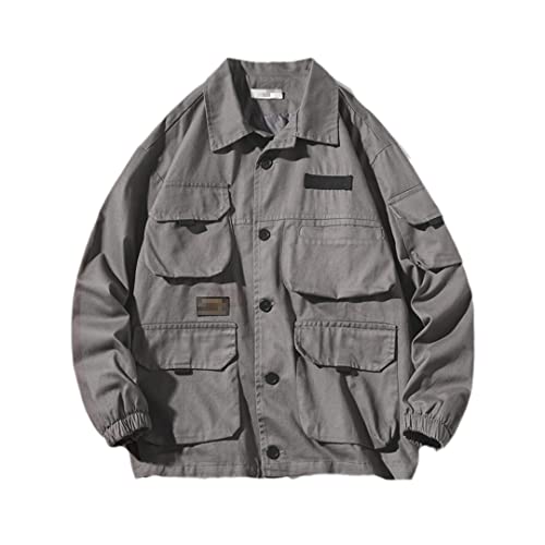 Veste de travail homme GN gris M veste grande taille style streetwear Harajuku décontracté
