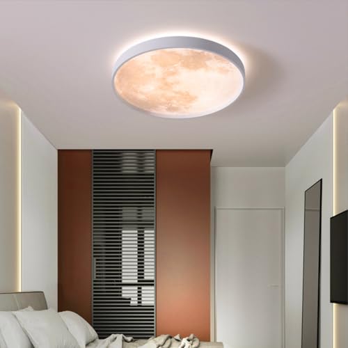 Plafonnier lune LED pour illuminer un couloir sombre, lustre rond mince de 33 cm