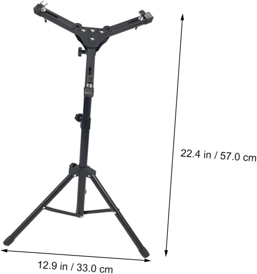 Toddmomy Adjustable Dumb Snare Drum Stand Holder for Practice Pad Black Beginner Practice Instrument Rack with Abs and Iron Construction