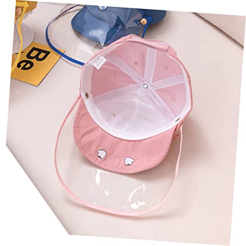 Boy Girl and Girls Peaked Hat Sun Protective Cap for Outdoor Protective Sun Protection Headwear Face Cover Cotton Months Pink4