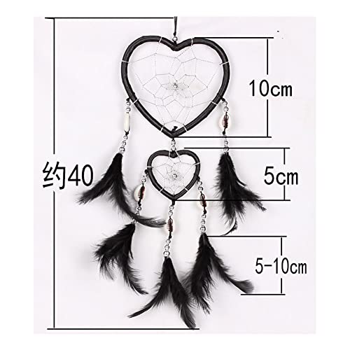 SEAFRONT Dream Catcher, Heart Shaped Feather Dream Catcher, Black Lake Blue Feather - Image 2