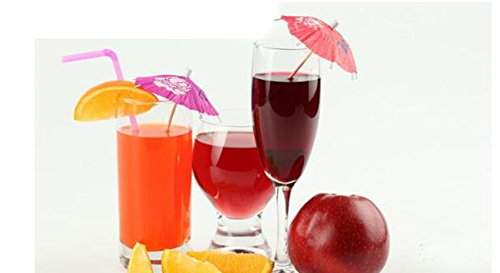 Conjunto de 144 guarda-chuvas havaianos para festas, suprimentos de papel, parasol, palhetas de 4 po