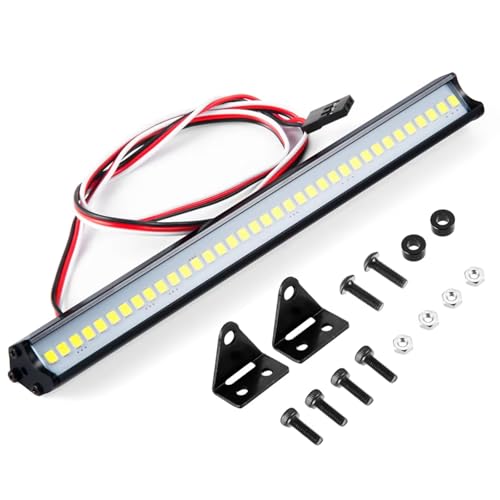 GTFRUQAS RC Coche Faros Delanteros para TRX-4 Early para Bronco 1/10 Barra De Luces De Techo con Luces Metálicas Accesorios De Mejora para Modelos De Coche RC Crawler