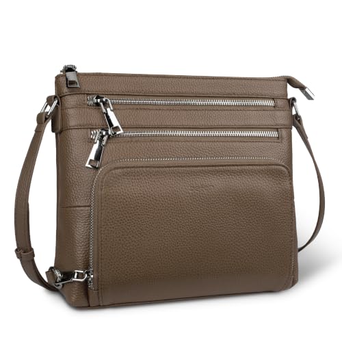 Image of befen Genuine Leather Crossbody Bags for Women, Anti-Theft Shoulder Purse with Built in RFID Wallet for Travel