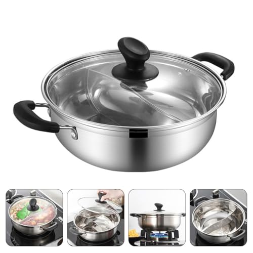 Casserole inox 304 divisée 2 compartiments pour fondue et induction - 8
