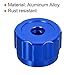 PATIKIL Round Wheel Handle, Faucet Handles Refrigerant Manifold Gauges Knob Square Broach Handwheel Replacement, Aluminum Alloy Blue