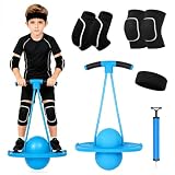 HEITOYI Balance Hüpfball Kinder, Pogo Sprungball mit Griff, Luftpumpe