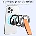RESPECTED-BRO-Magnetic-Phone-Grip-Stand, Magnetic Phone Ring Holder Kickstand with Silicone Finger Strap, Compatibility for iPhone 17/16/15/14/13/12, Android, and More (Orange)