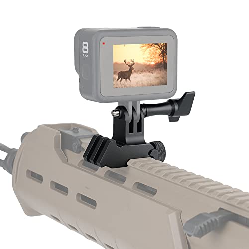 Hi-Precision Aluminum Universal Action Camera 1+1 Picatinny Rail Mount Holder for Airsoft Hunting Water Ball Paintball Toy Gun Pistol Video Recording