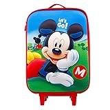 KARACTERMANIA Mickey Mouse Let's Go-Maleta Trolley Soft 3D, Azul