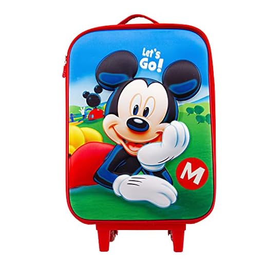 KARACTERMANIA Mickey Mouse Let's Go-Maleta Trolley Soft 3D, Azul