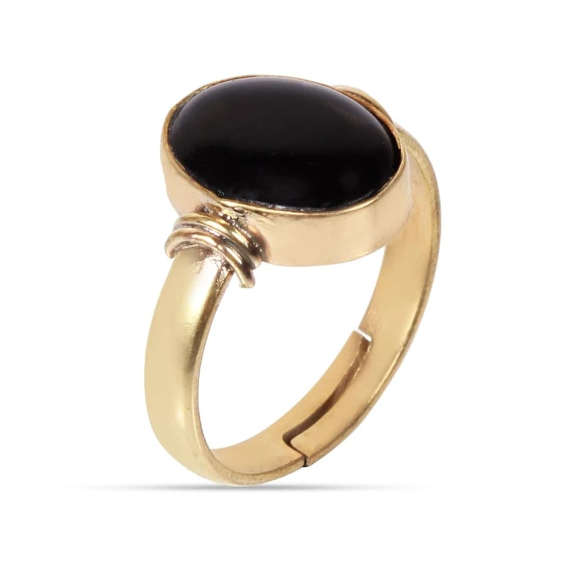 8.25 Ratti Black Hakik Adjustable Ring, Certified