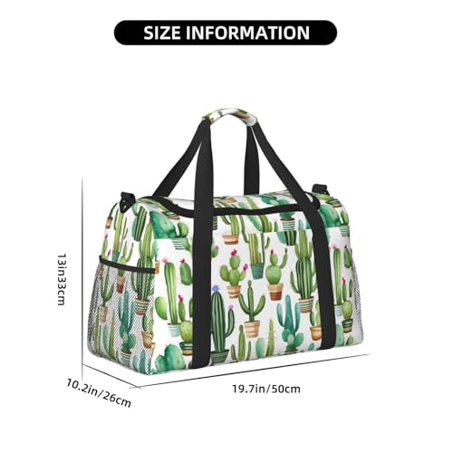 Sac de voyage motif cactus avec poignées ergonomiques solides - 4