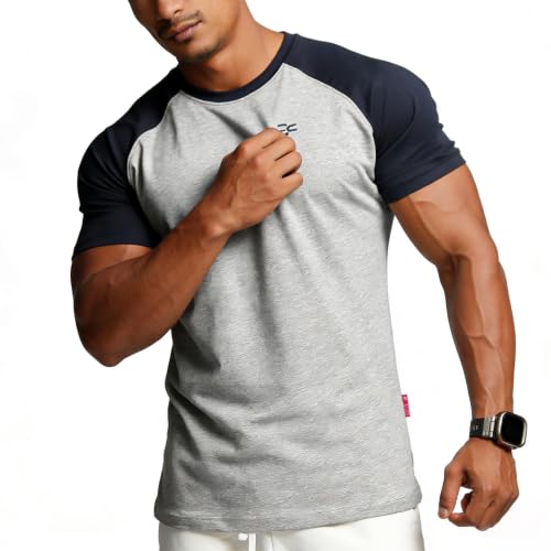 Image of Casual Short Sleeve Crew Neck Classic Wicking Breathable Fitness Muscle Athletic T Shirts Mens