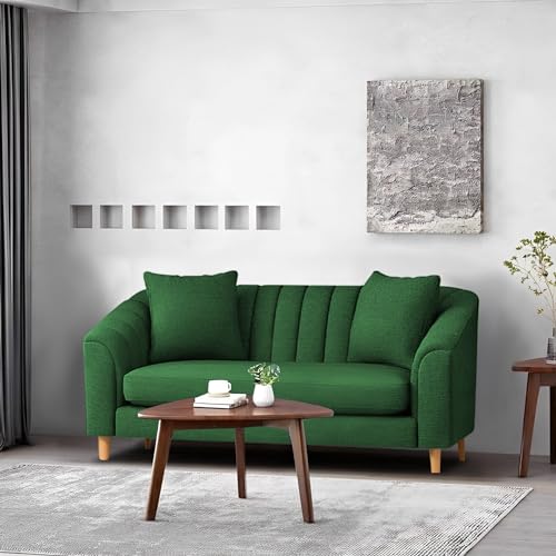 Image of Doraldo 2 Seater Sofa Set for Living Room (Green) Premium Fabric Sofa