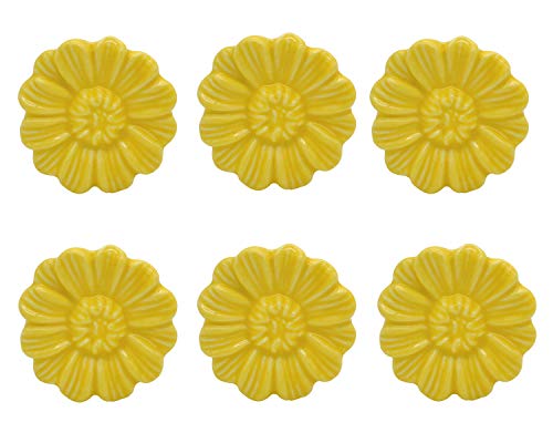 Tecrio 6PCS Vintage Floral Daisy Ceramic Dresser Drawer Knobs Elegant ...