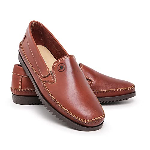 Mocassim Masculino Dockside Confort em Couro Legítimo (38, Pinhão)