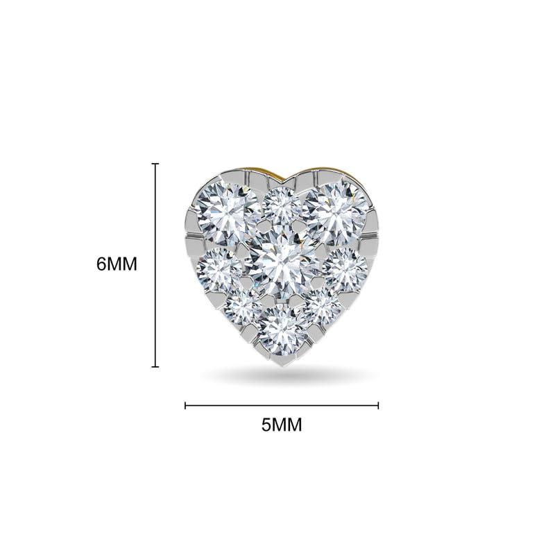 Image of KISNA JEWELS 14K BIS Hallmark Pure Rose Gold & SI Real Diamond Hearts Earrings For Women with Screw Back clouser