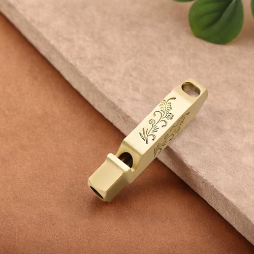 Brass Survival Whistle in use outdoors